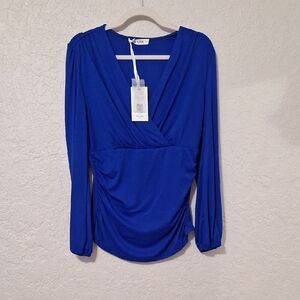 Royal Blue ong Sleeve Blouse